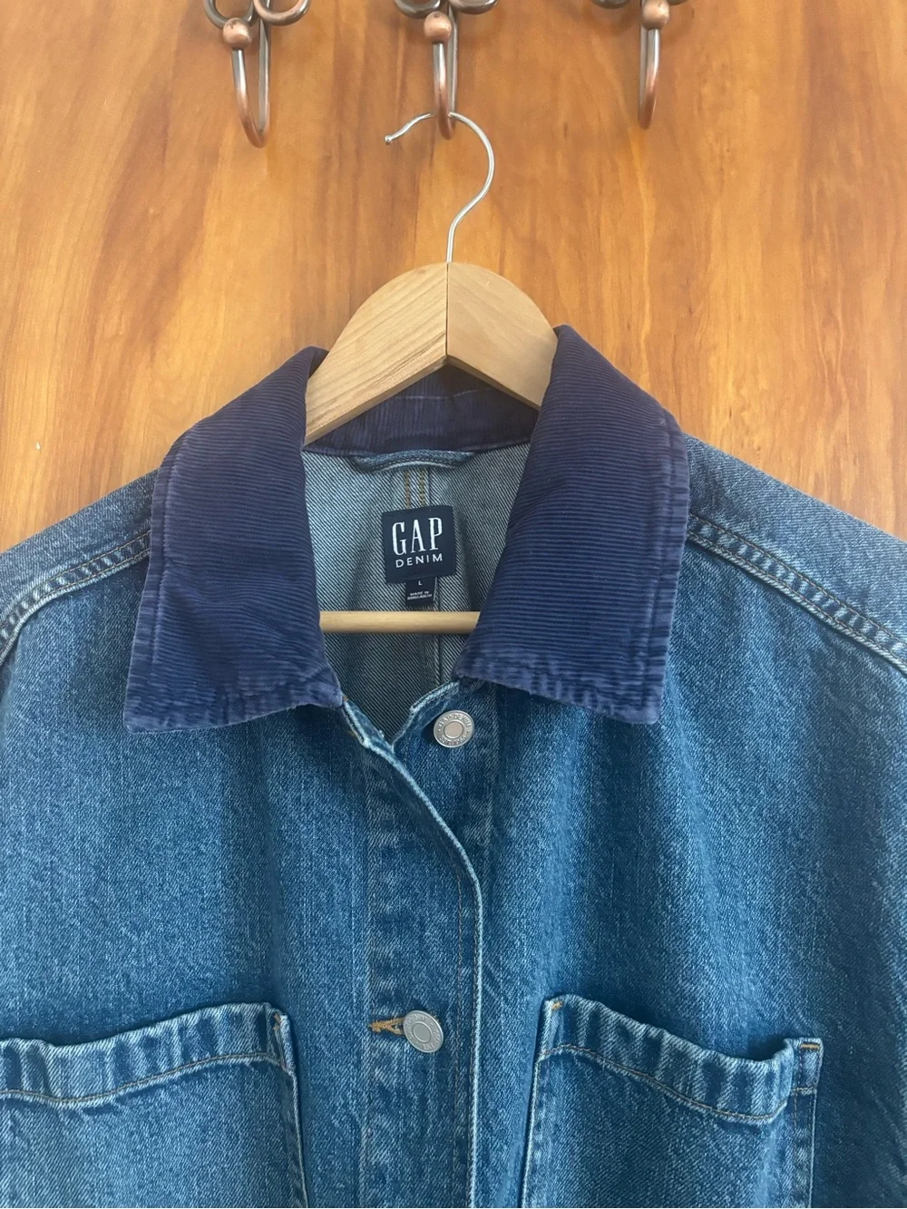 GAP Denim Chore Jacket with Dark Corduroy Collar